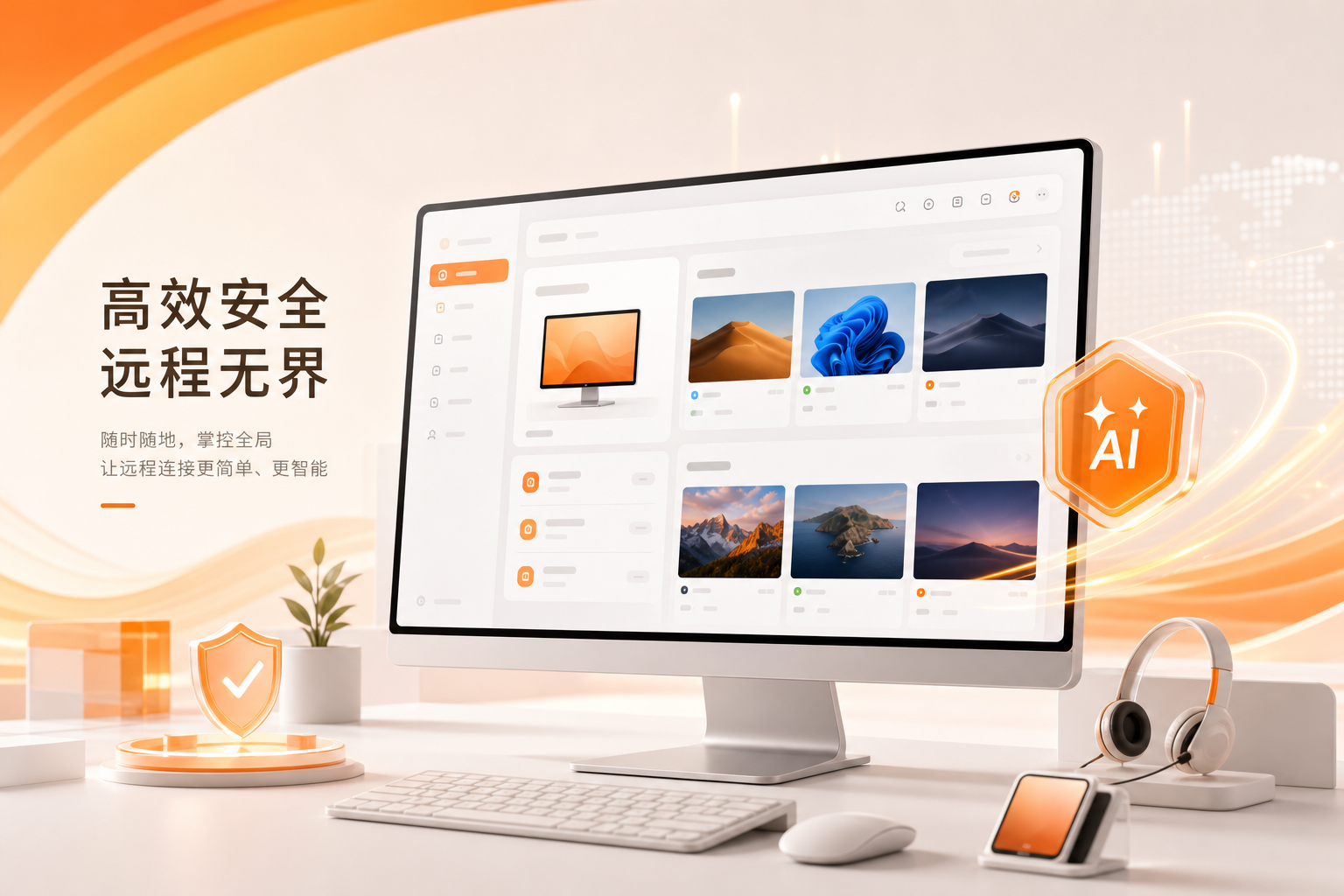 向日葵工业级远程桌面监控界面